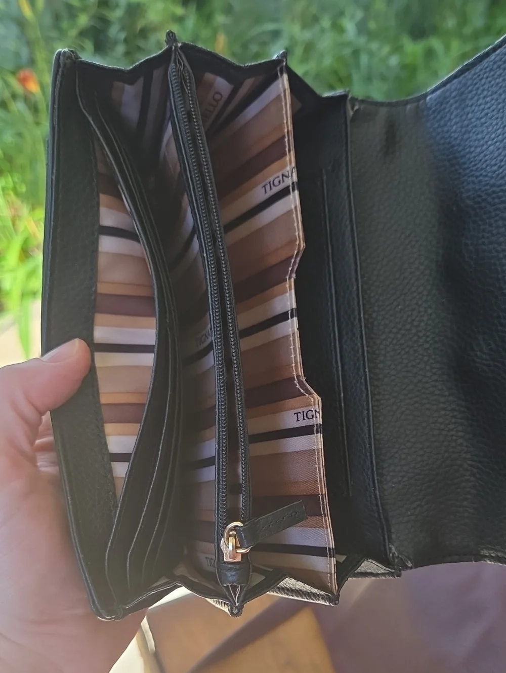 NWOT Tignanello Burgundy Leather Shoulder Bag w/ GUC Black Wallet $400 Retail